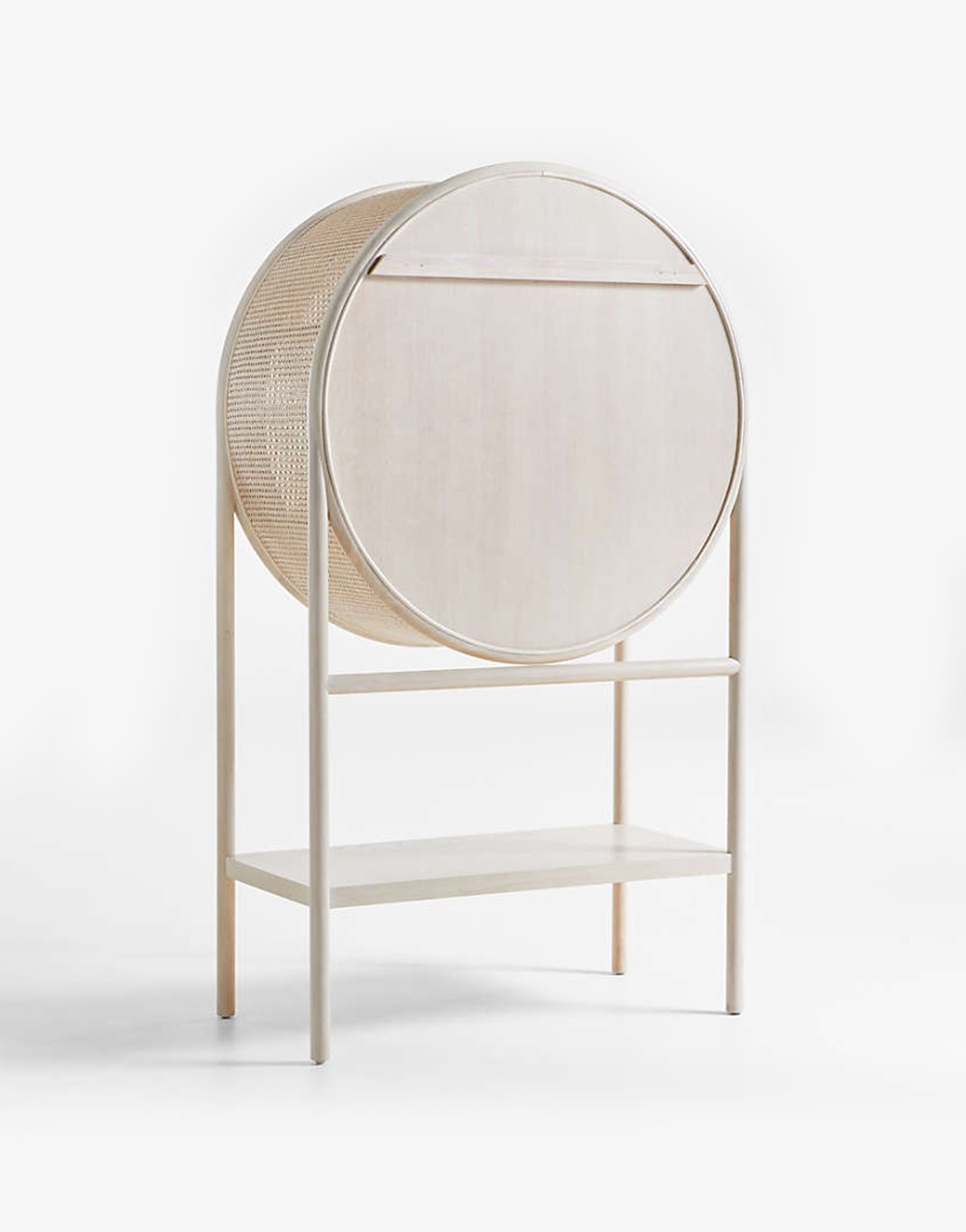 Whitewash Cane Bar Cabinet - Görsel 3